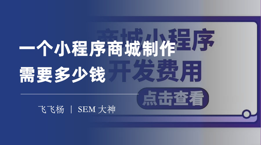 一个小程序商城制作需要多少钱？不同的开发方式和服务商的费用对比