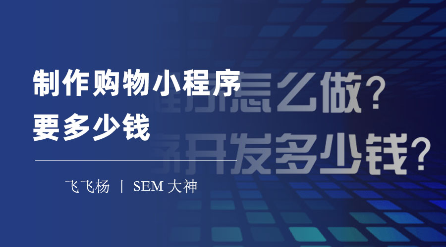 制作购物小程序要多少钱？看看这三种开发方式的费用对比