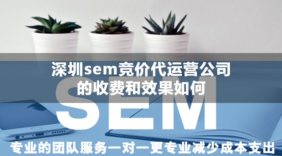 深圳sem竞价代运营公司的收费和效果如何