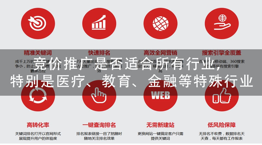 竞价推广是否适合所有行业，特别是医疗、教育、金融等特殊行业
