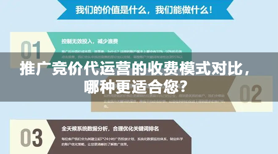 推广竞价代运营的收费模式对比，哪种更适合您？