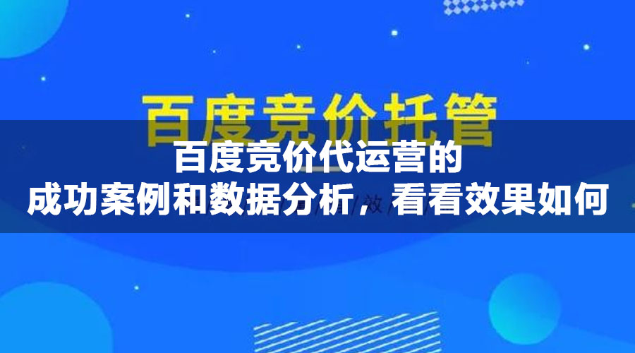 百度竞价代运营的成功案例和数据分析，看看效果如何