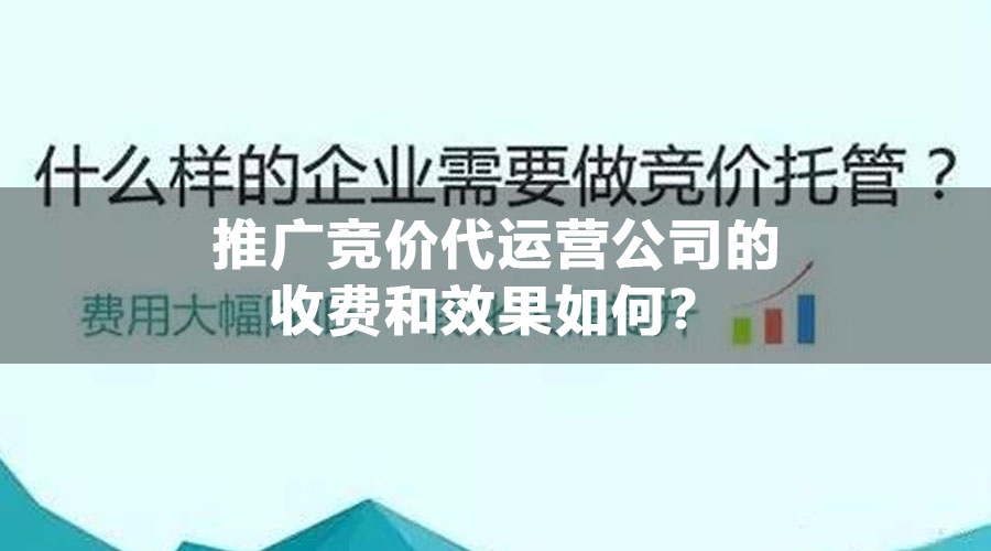 推广竞价代运营公司的收费和效果如何？