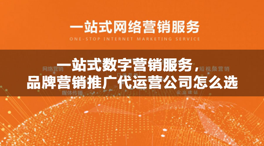 一站式数字营销服务，品牌营销推广代运营公司怎么选