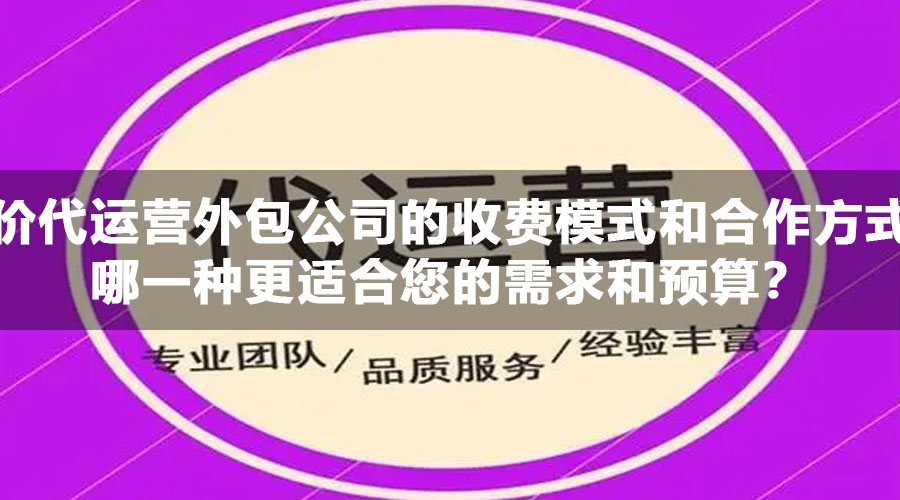 竞价代运营外包公司的收费模式和合作方式，哪一种更适合您的需求和预算？