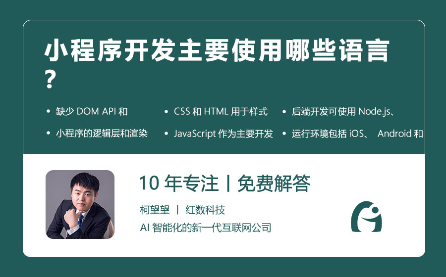 小程序开发主要使用哪些语言？