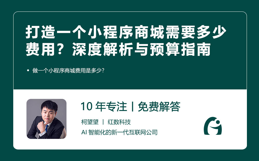 打造一个小程序商城需要多少费用？深度解析与预算指南