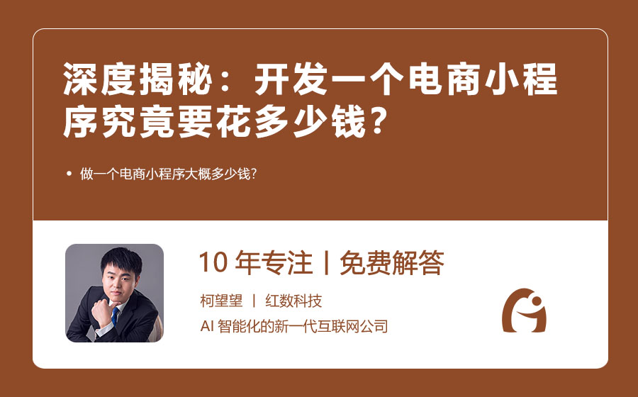 深度揭秘：开发一个电商小程序究竟要花多少钱？
