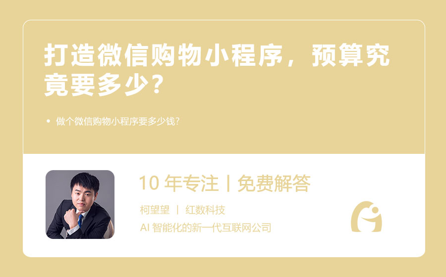 打造微信购物小程序，预算究竟要多少？