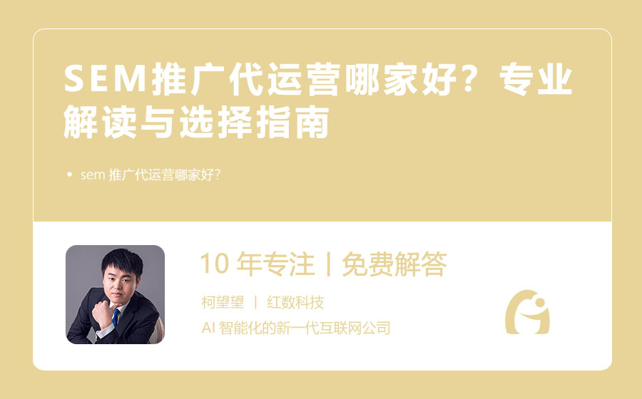 SEM推广代运营哪家好？专业解读与选择指南