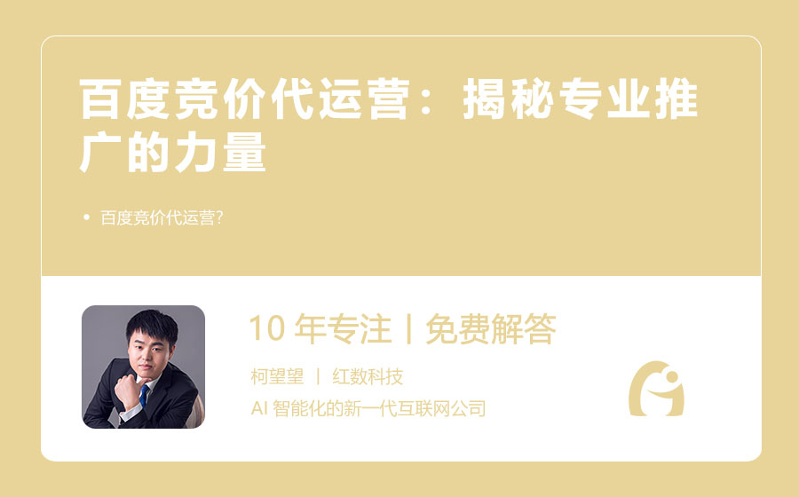 百度竞价代运营：揭秘专业推广的力量