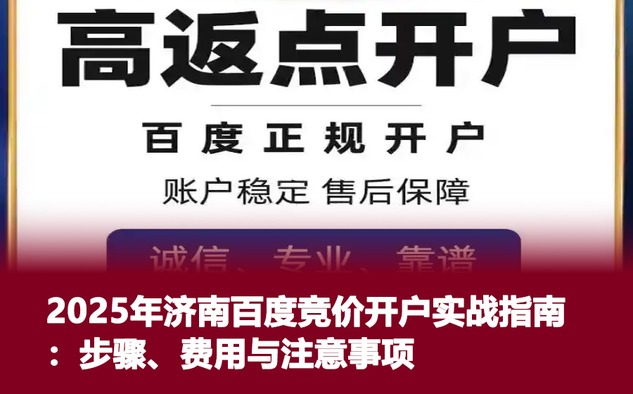 2025年济南百度竞价开户实战指南：步骤、费用与注意事项