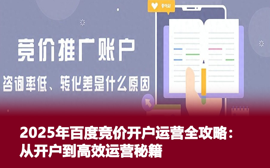 2025年百度竞价开户运营全攻略：从开户到高效运营秘籍