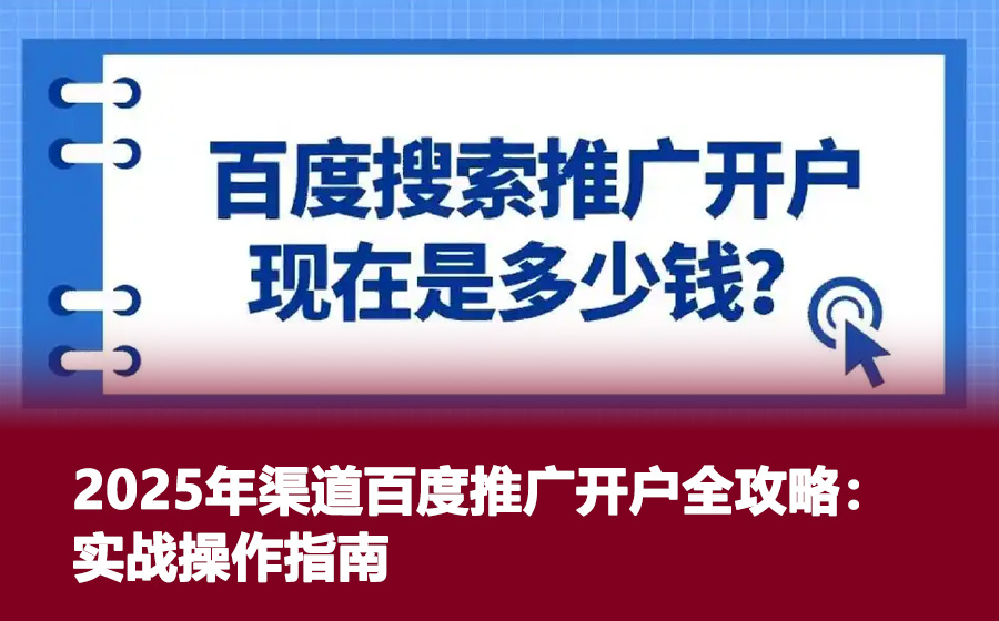2025年渠道百度推广开户全攻略：实战操作指南
