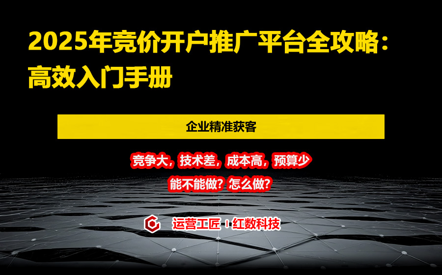 2025年竞价开户推广平台全攻略：高效入门手册